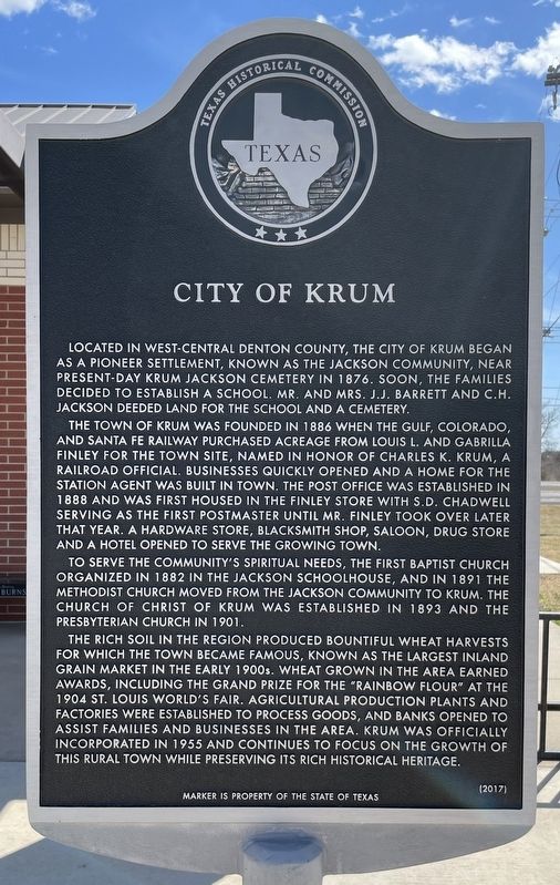 City of Krum Marker image. Click for full size.