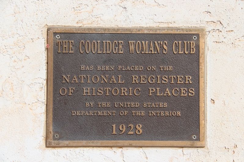 The Coolidge Woman's Club Marker image. Click for full size.