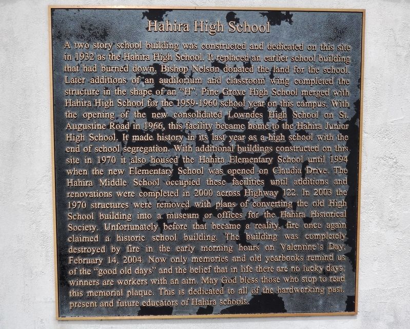 Hahira High School Marker image. Click for full size.