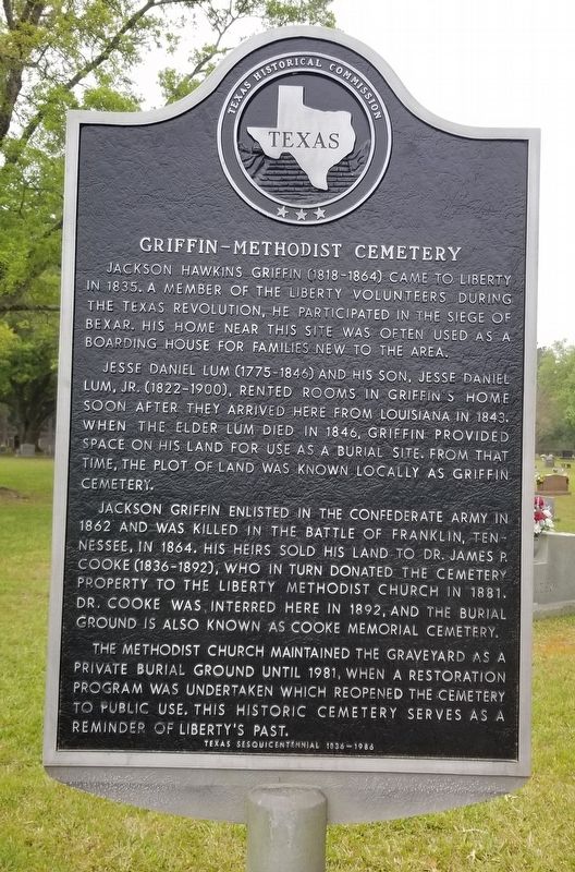Griffin Methodist Cemetery Marker image. Click for full size.