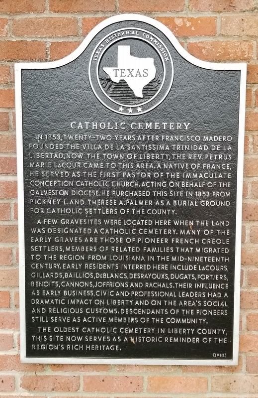 Catholic Cemetery Marker image. Click for full size.