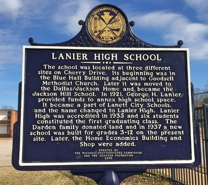 Lanier High School Marker image. Click for full size.