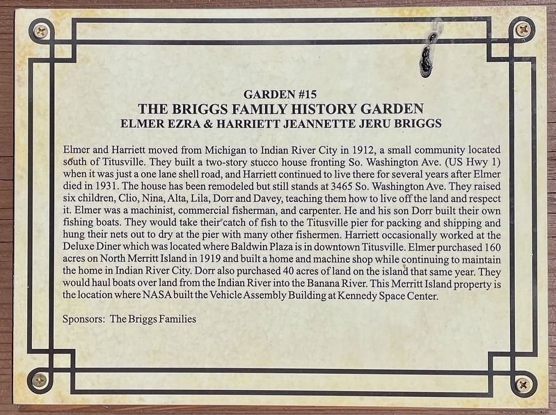 The Briggs Family History Garden (Garden #15) Marker image. Click for full size.