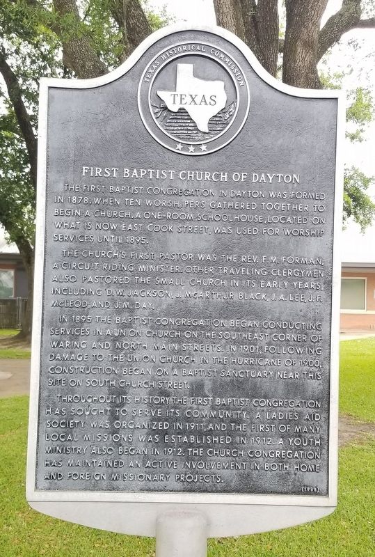 First Baptist Church of Dayton Marker image. Click for full size.