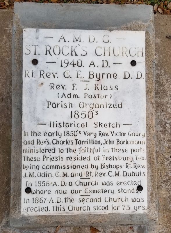 St. Rock's Church Marker image. Click for full size.