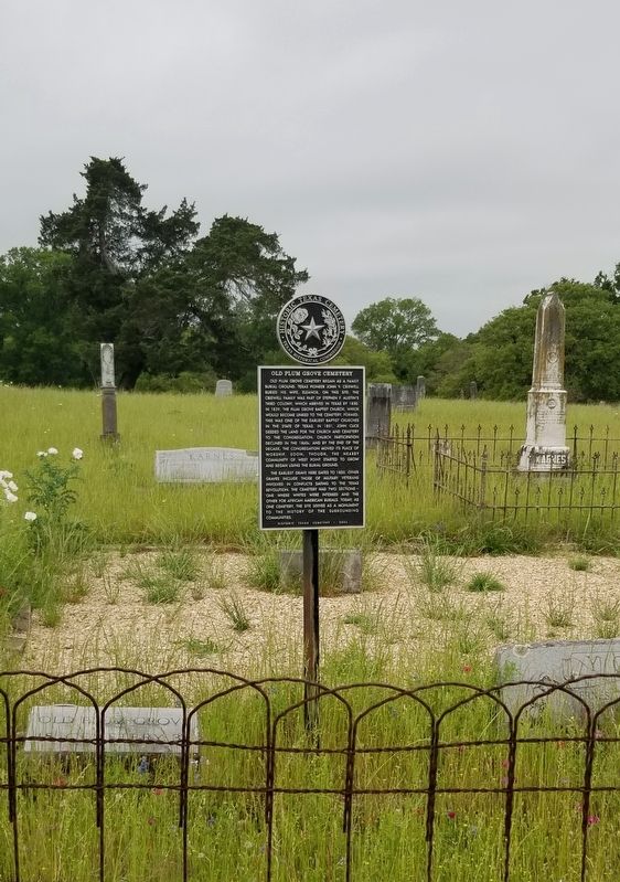 The Old Plum Grove Cemetery and Marker image. Click for full size.