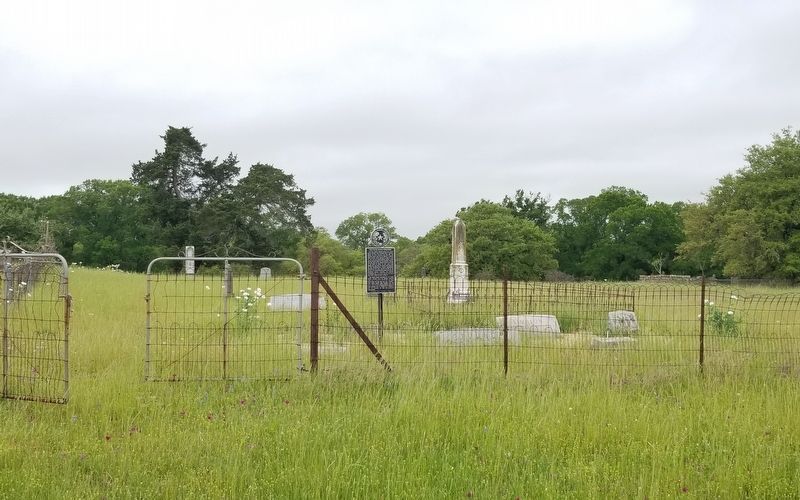The view of the Old Plum Grove Cemetery and Marker from the dirt road image. Click for full size.