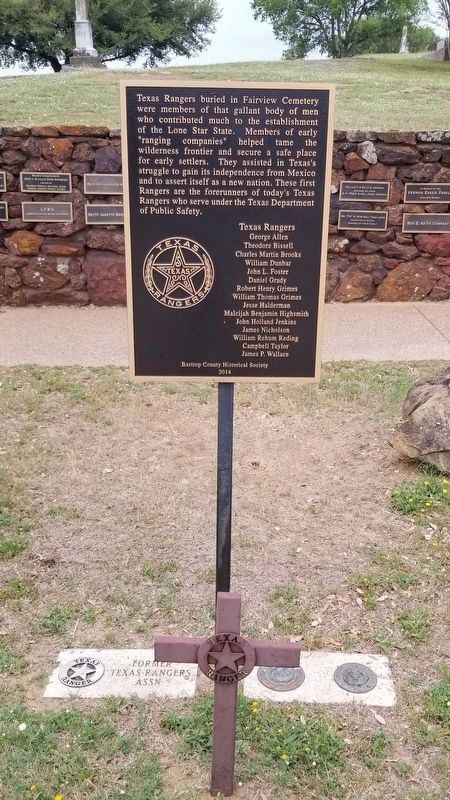 The Texas Rangers Marker in the Fairview cemetery image. Click for full size.