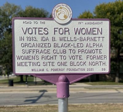 Votes for Women - Ida B. Wells Alpha Suffrage Club Marker Marker image. Click for full size.