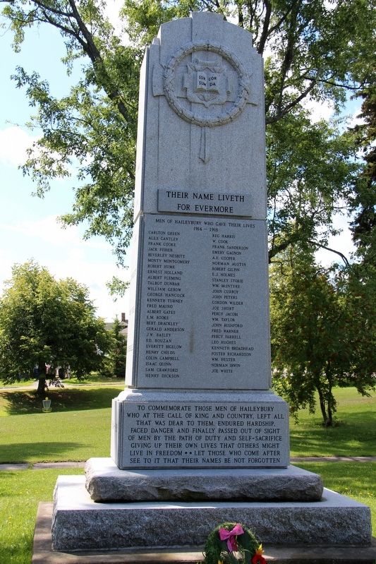 Haileybury World War I Cenotaph Marker image. Click for full size.