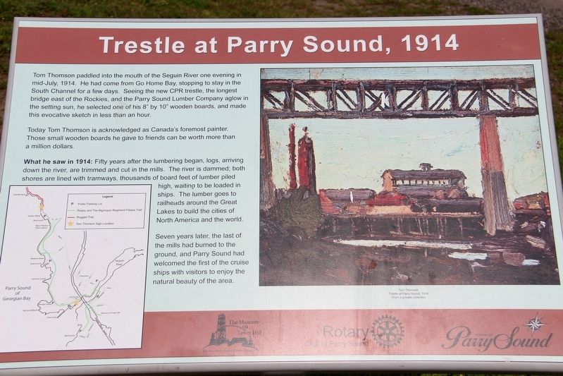 Trestle at Parry Sound, 1914 Marker image. Click for full size.