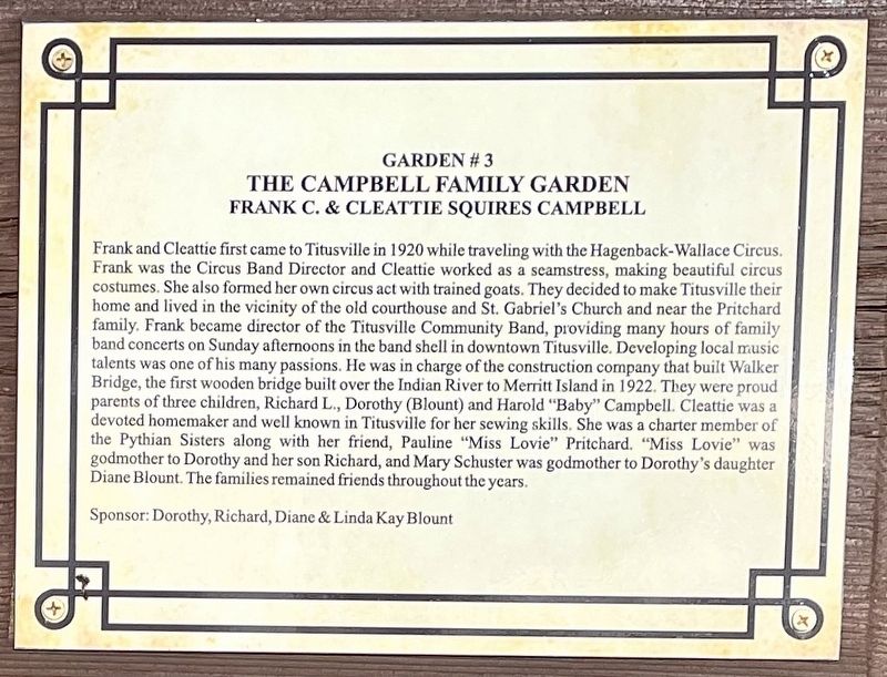 The Campbell Family Garden Marker image. Click for full size.