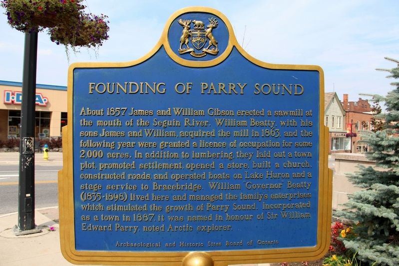 Founding of Parry Sound Marker image. Click for full size.