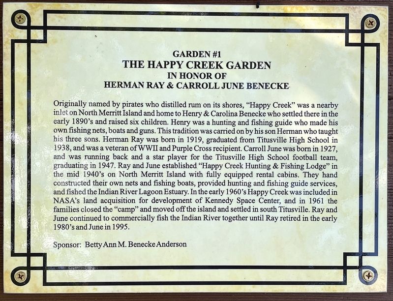 The Happy Creek Garden Marker image. Click for full size.