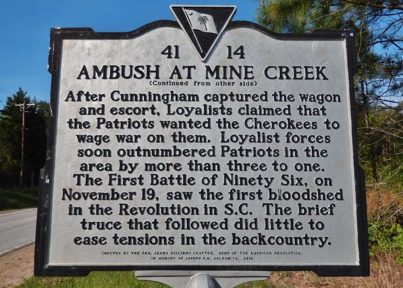 Ambush at Mine Creek Marker (<i>side 2</i>) image. Click for full size.