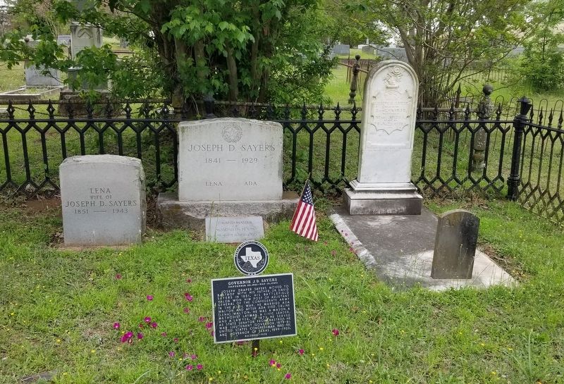 The J. D. Sayers and Lena Sayers gravestones image. Click for full size.