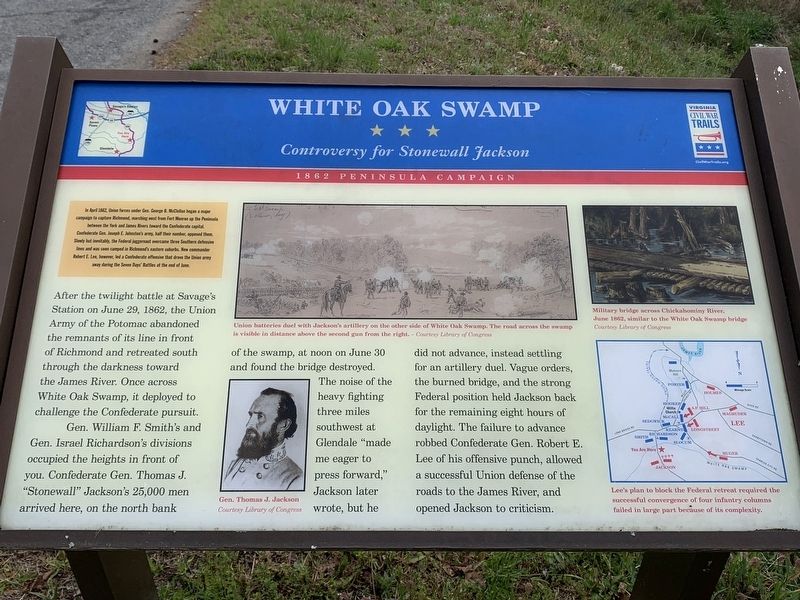 White Oak Swamp Marker image. Click for full size.