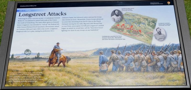 Longstreet Attacks Marker image. Click for full size.