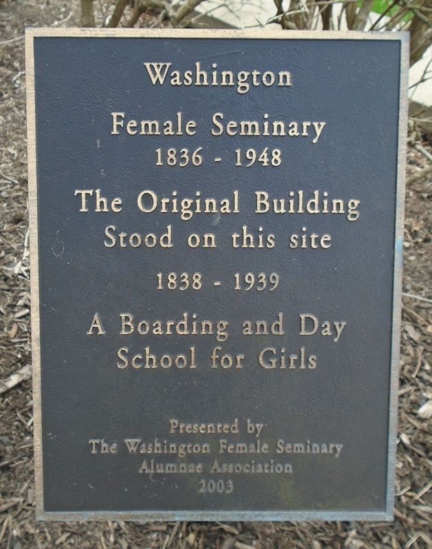 Washington Female Seminary Marker image. Click for full size.
