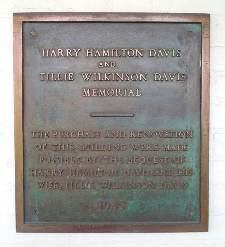 Harry Hamilton Davis and Tillie Wilkinson Davis Memorial Marker image. Click for full size.