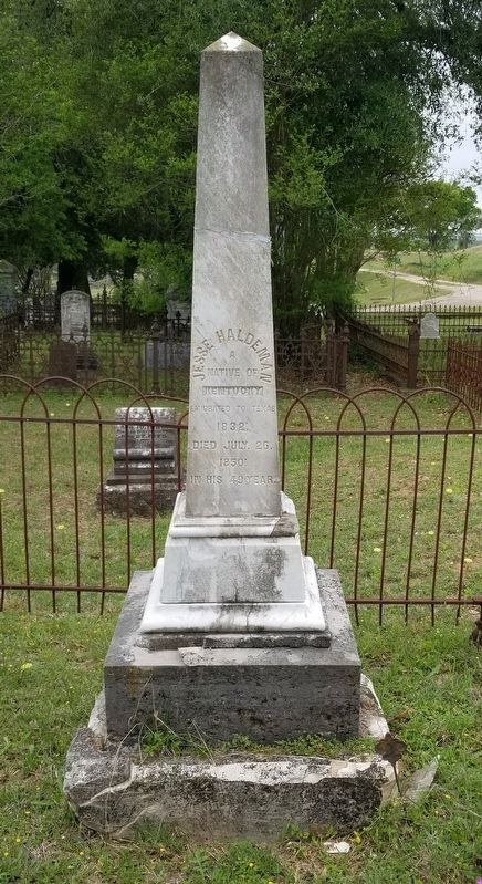 The Jesse Halderman gravestone image. Click for full size.