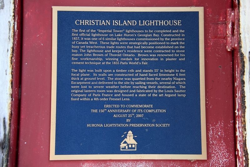 Christian Island Lighthouse Marker image. Click for full size.