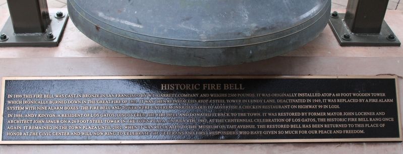 Historic Fire Bell Marker. Click for full size. Historic Fire Bell Marker image. Click for full size.