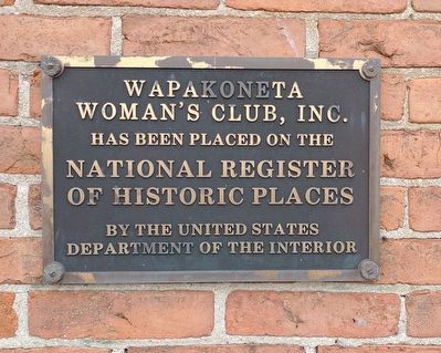 Wapakoneta Woman's Club, Inc. Marker image. Click for full size.