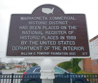 Wapakoneta Commercial Historic District Marker image. Click for full size.