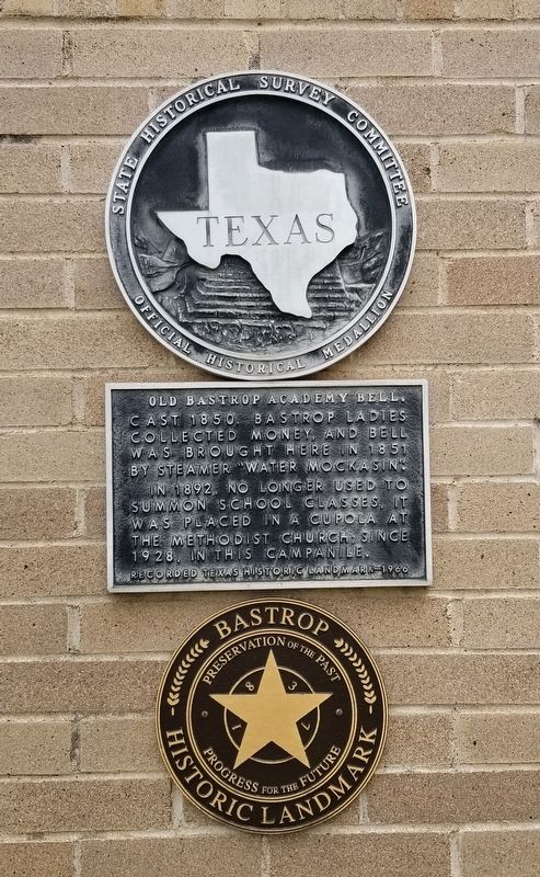 Old Bastrop Academy Bell Marker image. Click for full size.