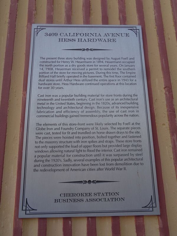 3409 California Avenue Marker. Click for full size. 3409 California Avenue Marker image. Click for full size.