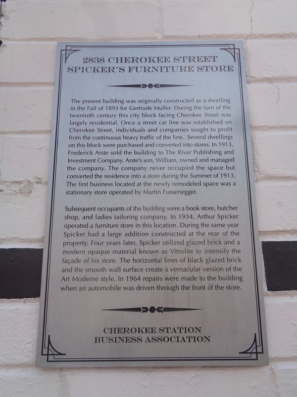 2838 Cherokee Street Marker. Click for full size. 2838 Cherokee Street Marker image. Click for full size.