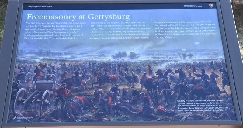 Freemasonry at Gettysburg Marker image. Click for full size.