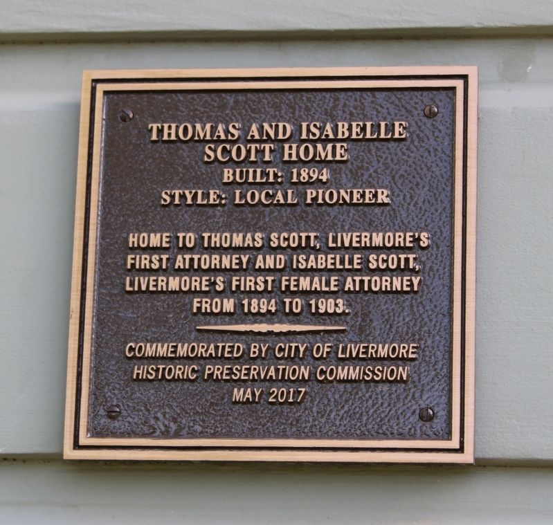 Thomas and Isabelle Scott Home Marker image. Click for full size.