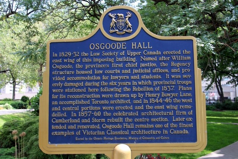 Osgoode Hall Marker image. Click for full size.