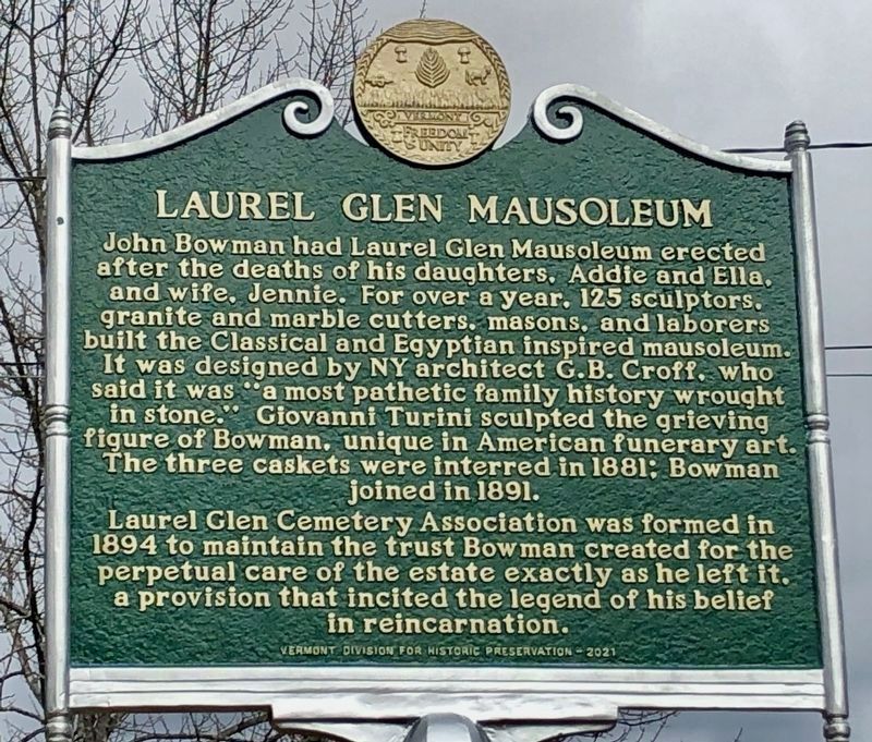 Laurel Glen Mausoleum Marker. Click for full size. Laurel Glen Mausoleum Marker image. Click for full size.