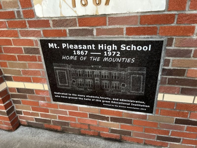 Mt. Pleasant High School Marker image. Click for full size.