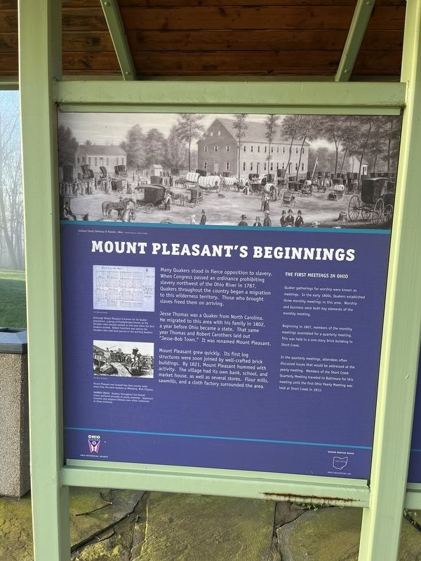 Mount Pleasant's Beginnings side of the marker image. Click for full size.