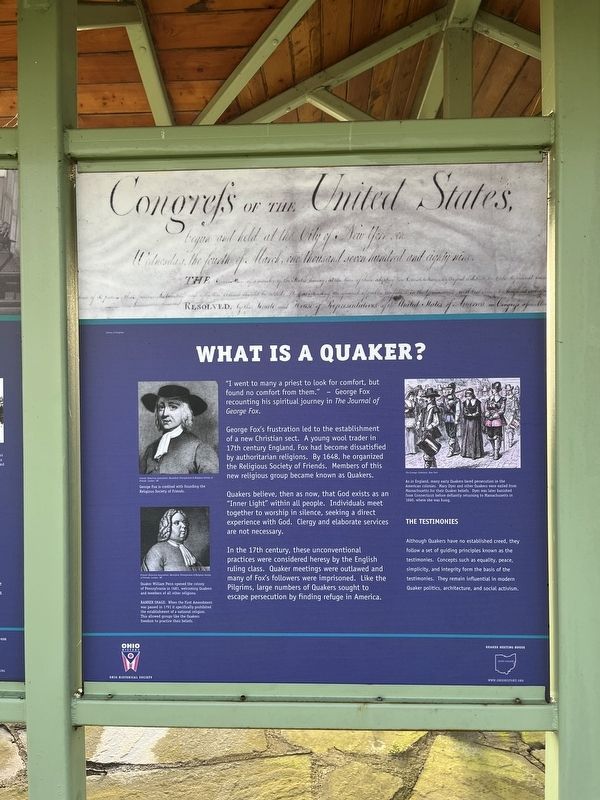 What Is A Quaker? side of the marker image. Click for full size.