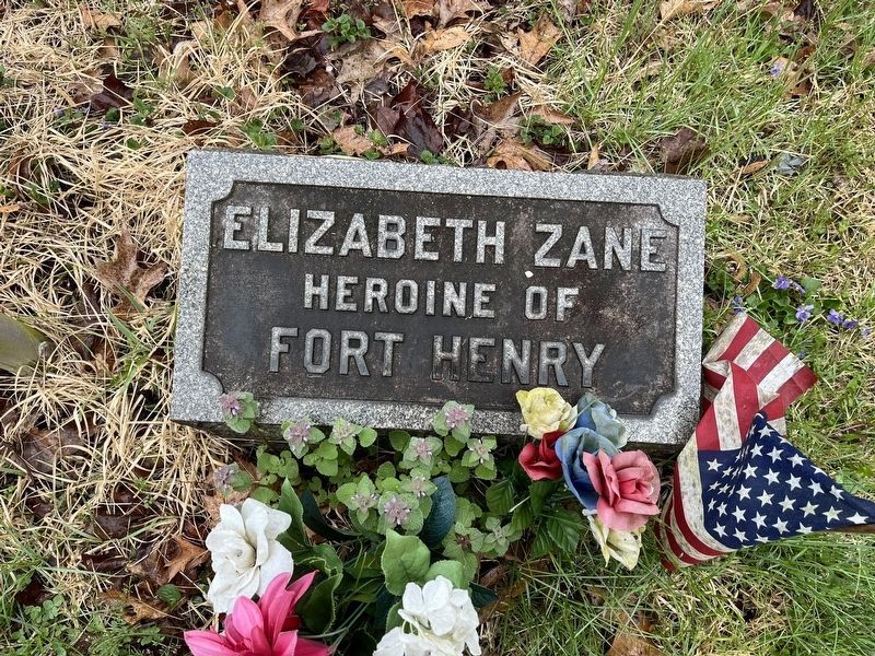 Elizabeth Zane grave site marker image. Click for full size.