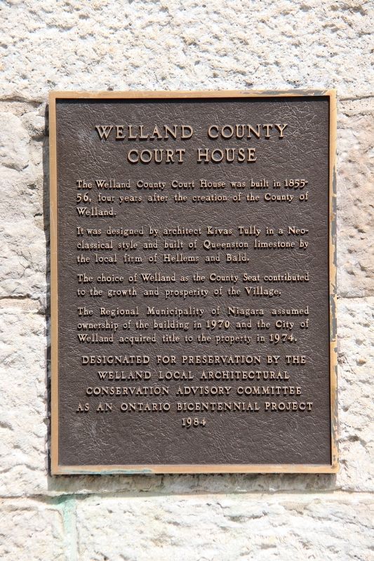 Welland County Court House Marker image. Click for full size.