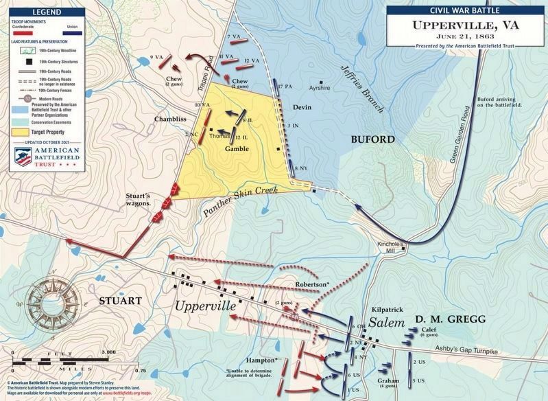 Battle of Upperville Map, June 21, 1863 image. Click for full size.
