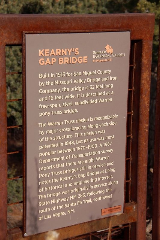 Kearny's Gap Bridge Marker image. Click for full size.