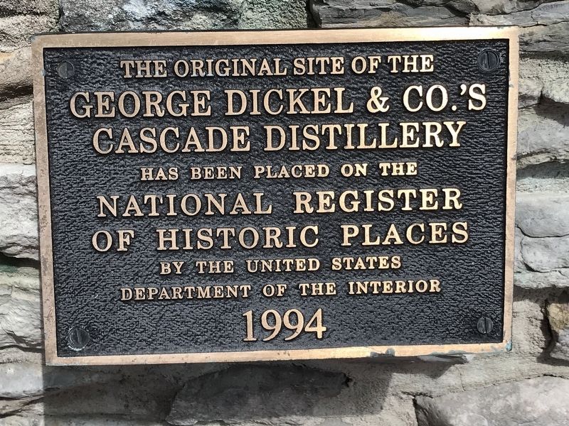 George Dickel & Co.'s Cascade Distillery Marker image. Click for full size.