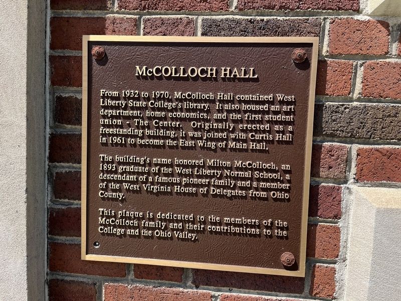McColloch Hall Marker image. Click for full size.
