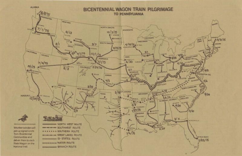 Bicentennial Wagon Train route image. Click for more information.