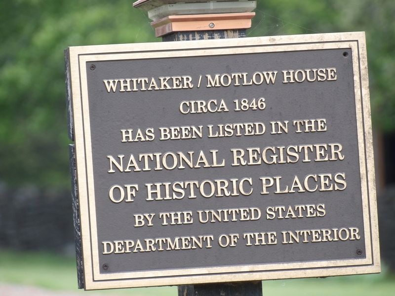 Whitaker/Motlow House Marker image. Click for full size.