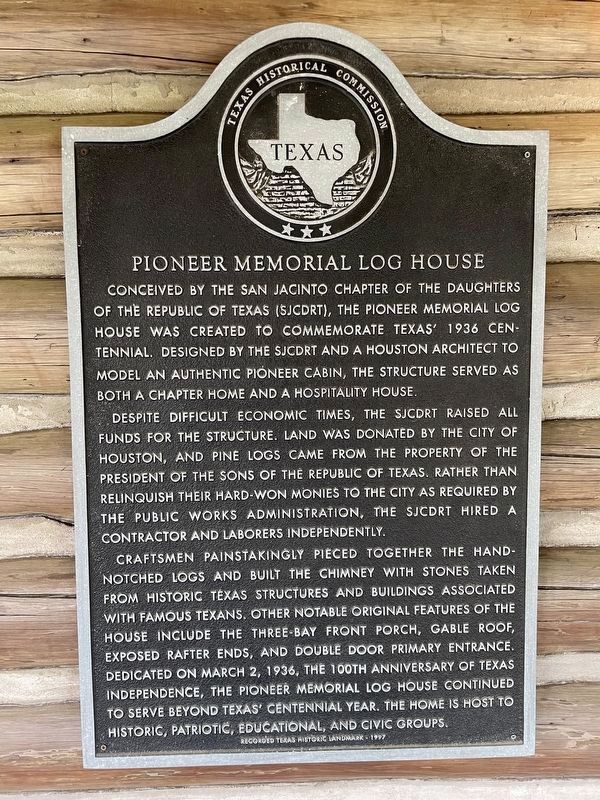 Pioneer Memorial Log House Marker image. Click for full size.
