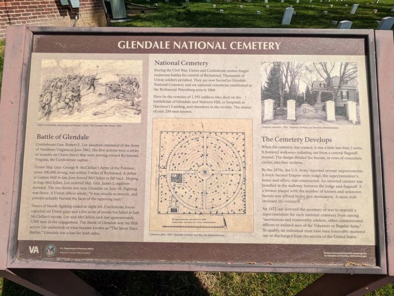 Glendale National Cemetery Marker image. Click for full size.
