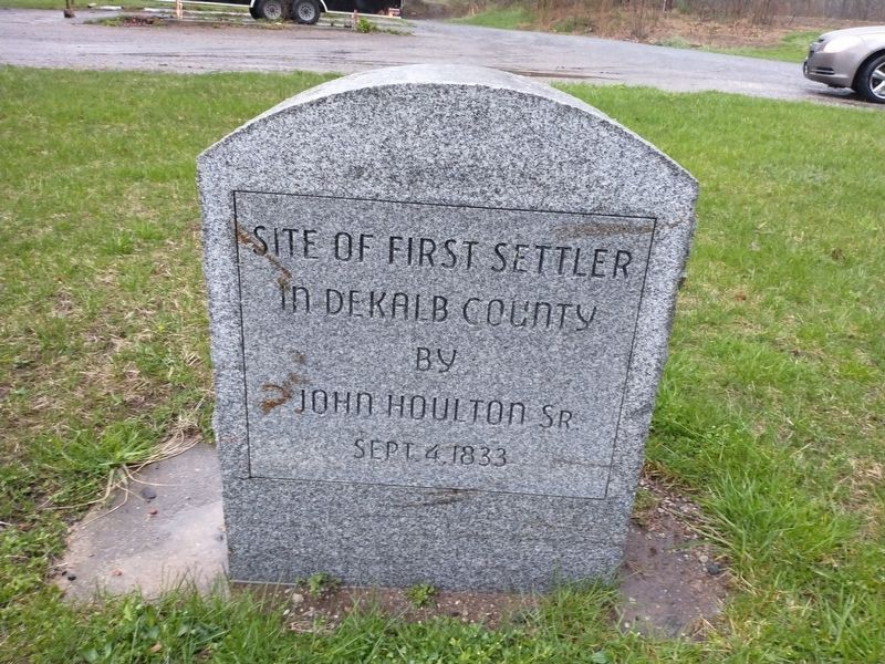 Site Of First Settler In DeKalb County Marker image. Click for full size.